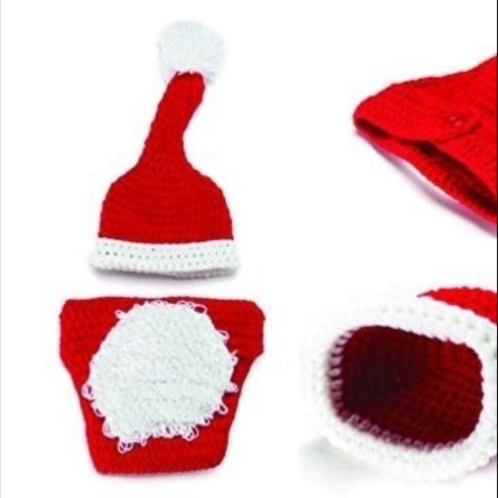 Hand-made baby 2 Santa piece outfit